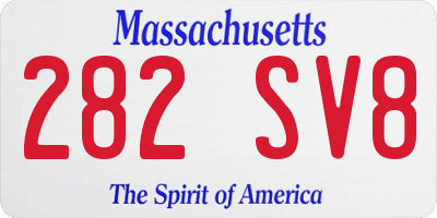 MA license plate 282SV8