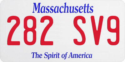 MA license plate 282SV9