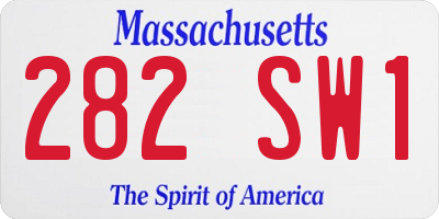 MA license plate 282SW1