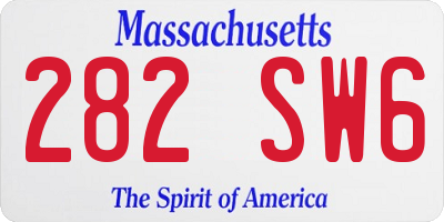 MA license plate 282SW6