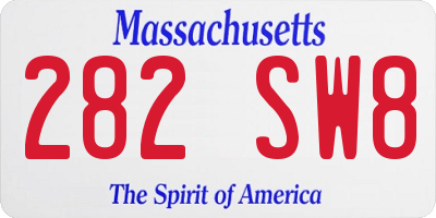 MA license plate 282SW8
