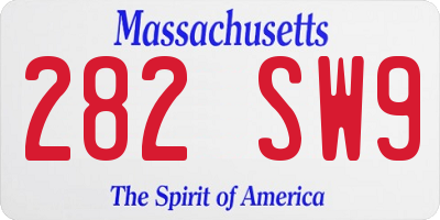 MA license plate 282SW9
