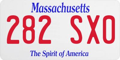 MA license plate 282SX0