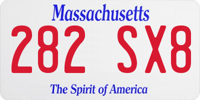 MA license plate 282SX8