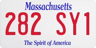 MA license plate 282SY1