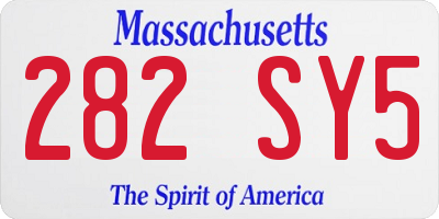 MA license plate 282SY5