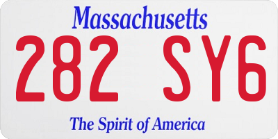 MA license plate 282SY6