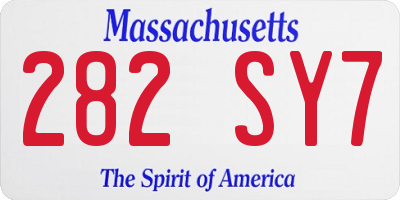 MA license plate 282SY7