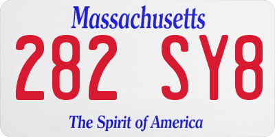 MA license plate 282SY8