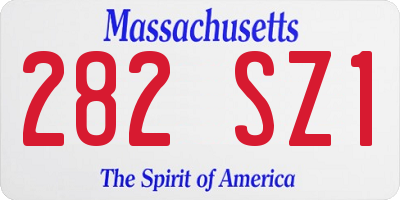 MA license plate 282SZ1
