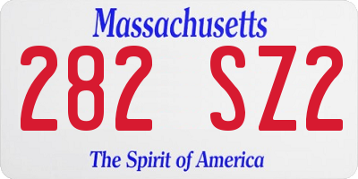 MA license plate 282SZ2
