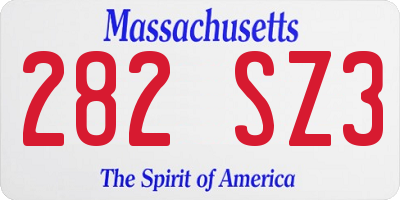 MA license plate 282SZ3