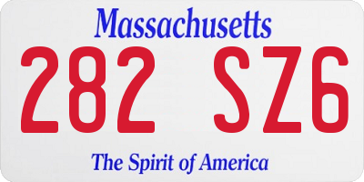 MA license plate 282SZ6