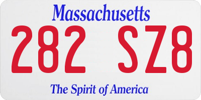 MA license plate 282SZ8