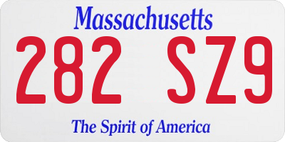 MA license plate 282SZ9