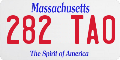 MA license plate 282TA0