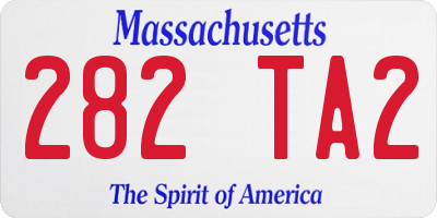 MA license plate 282TA2
