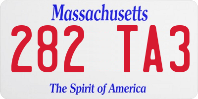 MA license plate 282TA3