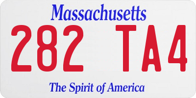 MA license plate 282TA4