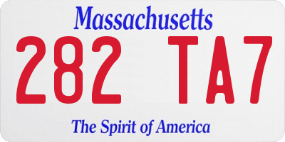 MA license plate 282TA7
