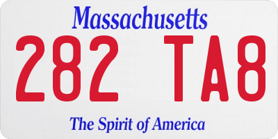 MA license plate 282TA8