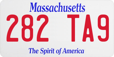 MA license plate 282TA9