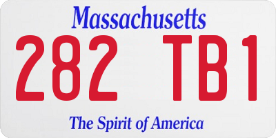 MA license plate 282TB1