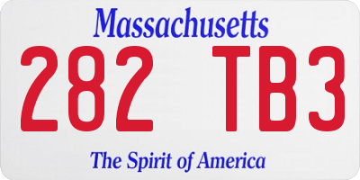 MA license plate 282TB3