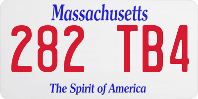 MA license plate 282TB4