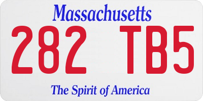MA license plate 282TB5