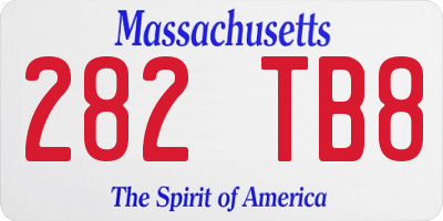 MA license plate 282TB8