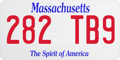 MA license plate 282TB9