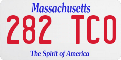 MA license plate 282TC0