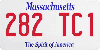 MA license plate 282TC1