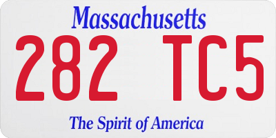 MA license plate 282TC5