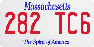 MA license plate 282TC6