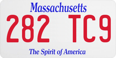 MA license plate 282TC9