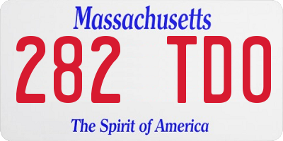 MA license plate 282TD0