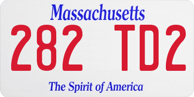 MA license plate 282TD2