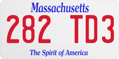 MA license plate 282TD3