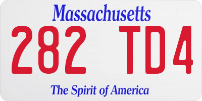 MA license plate 282TD4