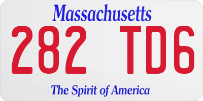 MA license plate 282TD6