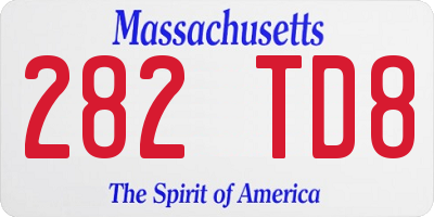 MA license plate 282TD8