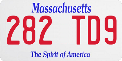 MA license plate 282TD9