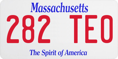MA license plate 282TE0