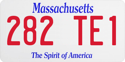 MA license plate 282TE1