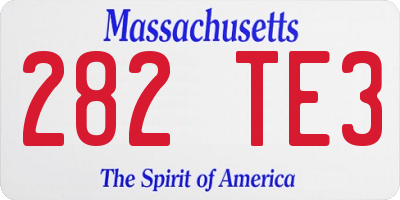 MA license plate 282TE3