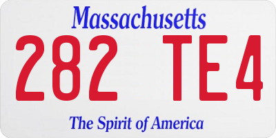 MA license plate 282TE4