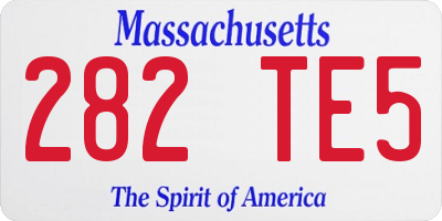MA license plate 282TE5