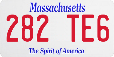 MA license plate 282TE6